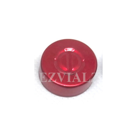 20mm Center Tear Out Aluminum Vial Seals, Red, Bag of 1000