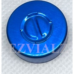 20mm Center Tear Out Unlined Aluminum Vial Seals, Sapphire Blue, Bag of 1000