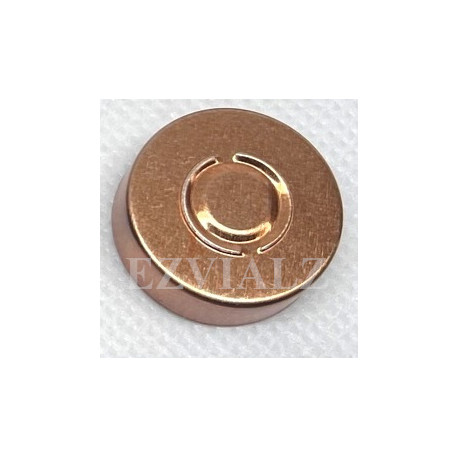 20mm Center Tear Out Unlined Aluminum Vial Seals, Copper, Bag of 1000