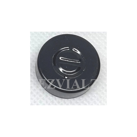 20mm Center Tear Out Unlined Aluminum Vial Seals, Black, Bag of 1000