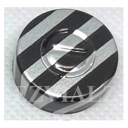 20mm Center Tear Out Unlined Aluminum Vial Seals, Black Stripe, Bag of 1000