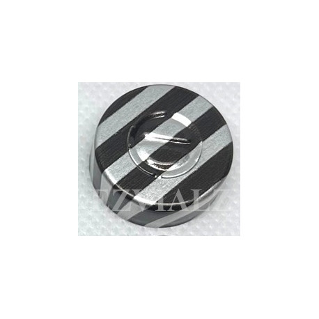 20mm Center Tear Out Unlined Aluminum Vial Seals, Black Stripe, Bag of 1000