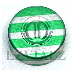 20mm Center Tear Out Unlined Aluminum Vial Seals, Green Stripe, Bag of 1000