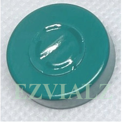 20mm Center Tear Out Unlined Aluminum Vial Seals, Turquoise Blue Green
