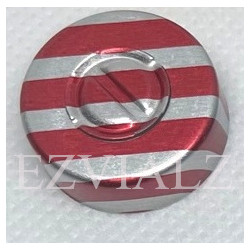 20mm Center Tear Out Unlined Aluminum Vial Seals, Red Stripe, Bag of 1,000