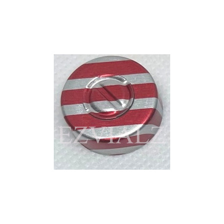 20mm Center Tear Out Unlined Aluminum Vial Seals, Red Stripe, Bag of 1,000