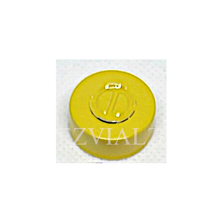 20mm Center Tear Out Unlined Aluminum Vial Seals, Yellow, Bag of 1000