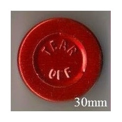 30mm Center Tear Off Unlined Vial Seals, Red, Bag of 250