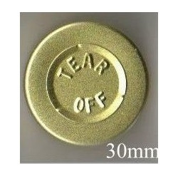 30mm Center Tear Off Unlined Vial Seals, Gold, Bag of 250