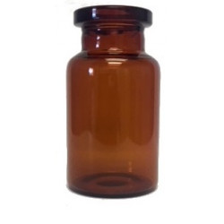 ISO 10R 10ml Amber Shorty Serum Vials, 24x45mm, tray of 252 pieces