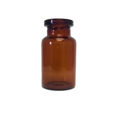 ISO 10R 10ml Amber Shorty Serum Vials, 24x45mm, tray of 252 pieces