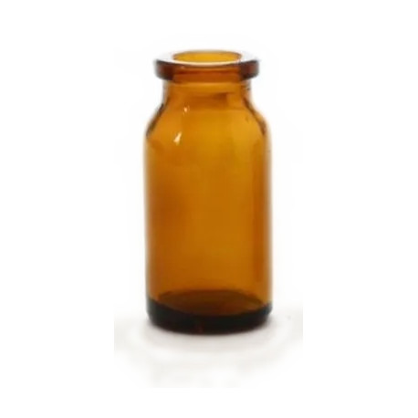 10ml Amber Serum Vials, 25x54mm molded serum bottle style, tray of 192 pieces