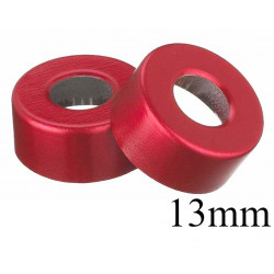 Red 13mm Open Top Hole Aluminum Vial Seals, Bag of 1,000