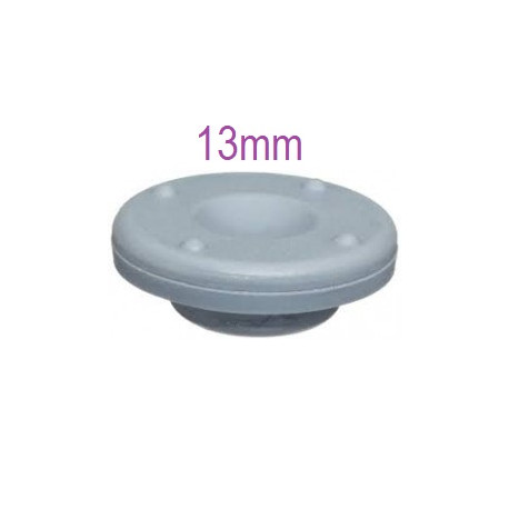 13mm Flat Wafer Stopper, Chlorobutyl Rubber, Non-Coated, bag of 1,000