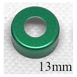 Green 13mm Open Top Hole Aluminum Vial Seals, Bag of 1,000