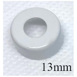 White 13mm Open Top Hole Aluminum Vial Seals, Bag of 1,000