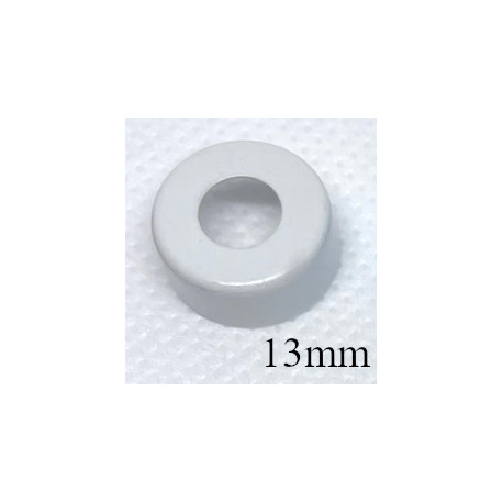 White 13mm Open Top Hole Aluminum Vial Seals, Bag of 1,000