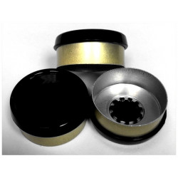 Black on Gold 20mm Glossy Superior Flip Cap Vial Seals, Bag of 1,000