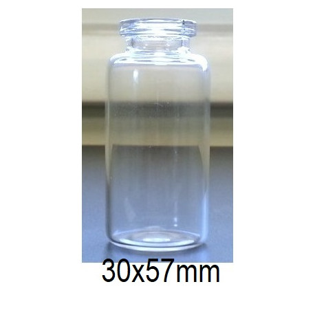 20mL Clear Serum Vials, Square Shoulders, JFG 30x58mm, Tray of 108