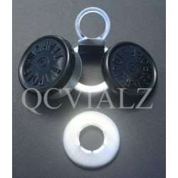 West 20mm Flip Off-Tear Off® Vial Seals, Black, Bag 1000