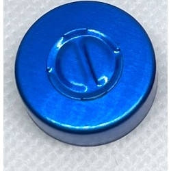 20mm Center Tear Out Unlined Aluminum Vial Seals, Sapphire Blue, Bag of 1000