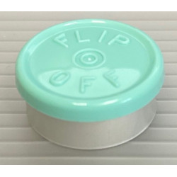20mm Faded Turquoise Blue Flip Off® Vial Seals, West Pharma, Bag of 1,000