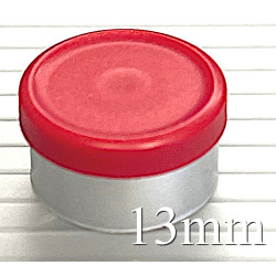13mm Red Matte Flip Cap Vial Seals, West Pharma, Bag of 1,000