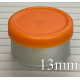 13mm Rust Orange Matte Flip Cap Vial Seals, West Pharma, Bag of 1,000