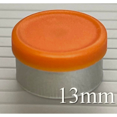 13mm Rust Orange Matte Flip Cap Vial Seals, West Pharma, Bag of 1,000