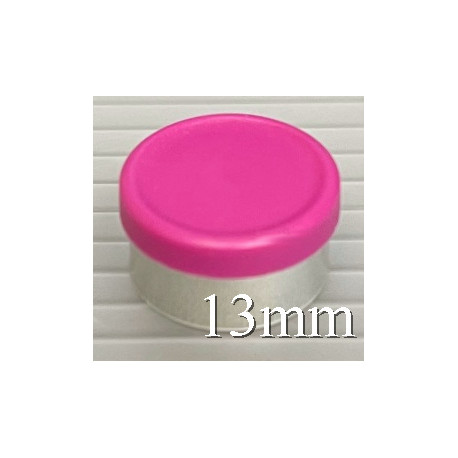 13mm Magenta Matte Flip Cap Vial Seals, West Pharma, Bag of 1,000
