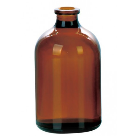 100ml Amber Serum Vials, 52x95mm molded serum bottle style, case of 126 pieces