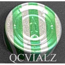 20mm Center Tear Out Unlined Aluminum Vial Seals, Green Stripe, Bag of 1000