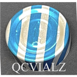 20mm Center Tear Out Unlined Aluminum Vial Seals, Blue Stripe, Bag of 1000