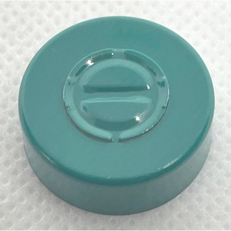 20mm Center Tear Out Unlined Aluminum Vial Seals, Turquoise Blue Green