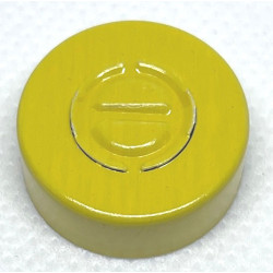 20mm Center Tear Out Unlined Aluminum Vial Seals, Yellow, Bag of 1000