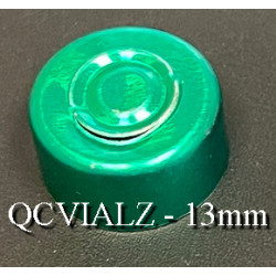 13mm Aluminum Center Tear Vial Seals, Green, Bag of 1,000