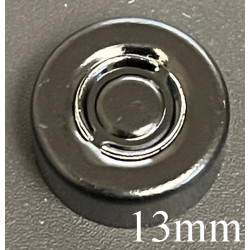 13mm Aluminum Center Tear Vial Seals, Black, Bag of 1,000