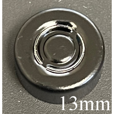 13mm Aluminum Center Tear Vial Seals, Black, Bag of 1,000