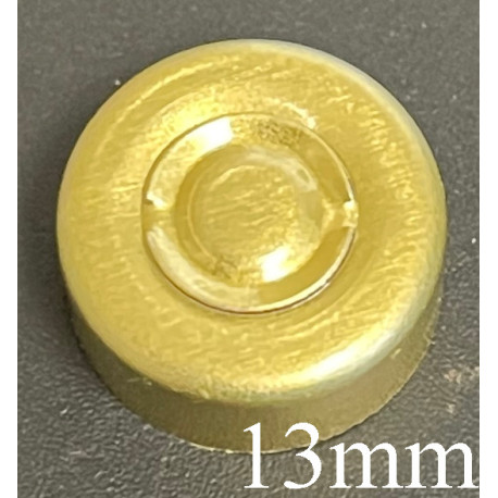 13mm Aluminum Center Tear Vial Seals, Gold, Bag of 1,000