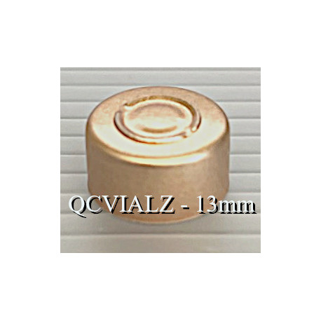13mm Aluminum Center Tear Vial Seals, Copper, Bag of 1,000