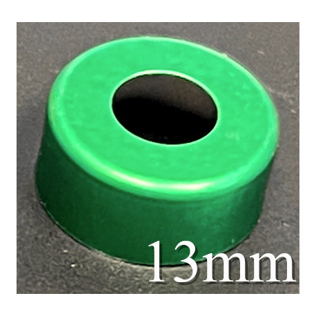 Green 13mm Open Top Hole Aluminum Vial Seals, Bag of 1,000