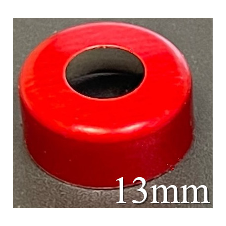 Red 13mm Open Top Hole Aluminum Vial Seals, Bag of 1,000