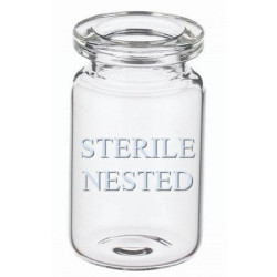 ISO 6R Clear Sterile Open Vials, Depyrogenated, Nested Tray of 96 pieces