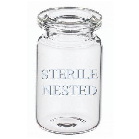 ISO 6R Clear Sterile Open Vials, Depyrogenated, Nested Tray of 96 pieces