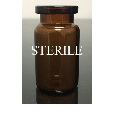 6mL Amber Sterile Open Vials, Ready to Fill, Tray of 176 pieces