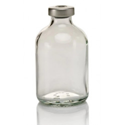 ALK 50mL Clear Sterile Serum Vials, Silver Seals, Pack of 25