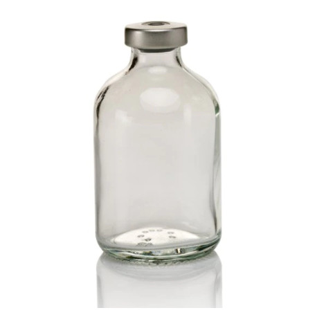ALK 50mL Clear Sterile Serum Vials, Silver Seals, Pack of 25